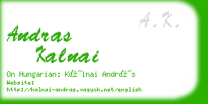 andras kalnai business card